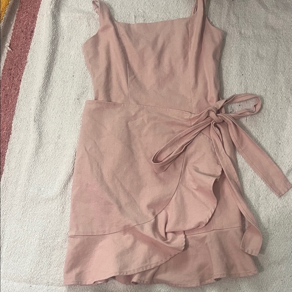 Chic Blush Wrap Mini Dress - Picture 1 of 4